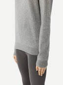 Basic R-Ausschnitt Kaschmirpullover Hellgrau - Gobi Cashmere