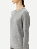 Basic R-Ausschnitt Kaschmirpullover Hellgrau - Gobi Cashmere