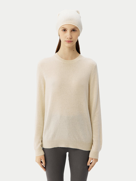 Naturfarbe 99€ Kaschmir-Set aus Pullover und Mütze