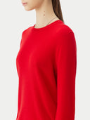 Basic R-Ausschnitt Kaschmirpullover Rot - Gobi Cashmere
