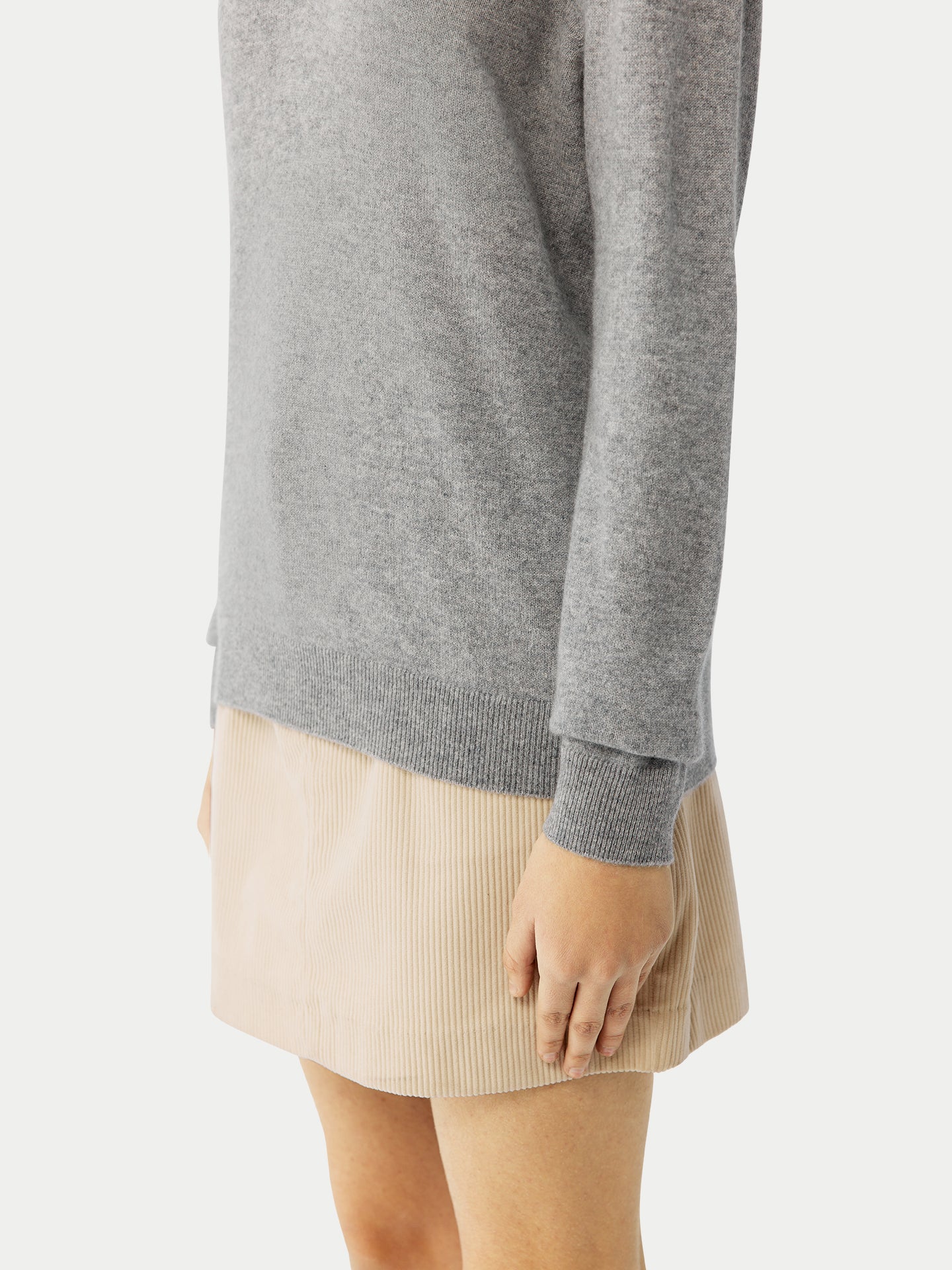 Basic V-Ausschnitt Kaschmirpullover