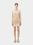 Damen Kaschmir Basic R-Ausschnitt Pullover Beige - Gobi Cashmere