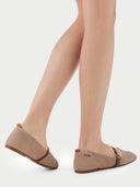 Mercerisierte Woll-Kaschmir-Strick-Ballerinas | GOBI Cashmere #color_beige