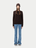 Damen Kaschmir 99€ Set aus Pullover und Mütze Braun - Gobi Cashmere
