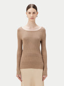 Rippenpullover aus Baumwoll-Seiden-Kaschmir-Mischung