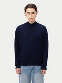 Herren Stehkragen Strickjacke Marineblau | GOBI Cashmere
