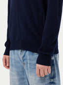 Herren Stehkragen Strickjacke Marineblau | GOBI Cashmere