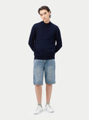Herren Stehkragen Strickjacke Marineblau | GOBI Cashmere