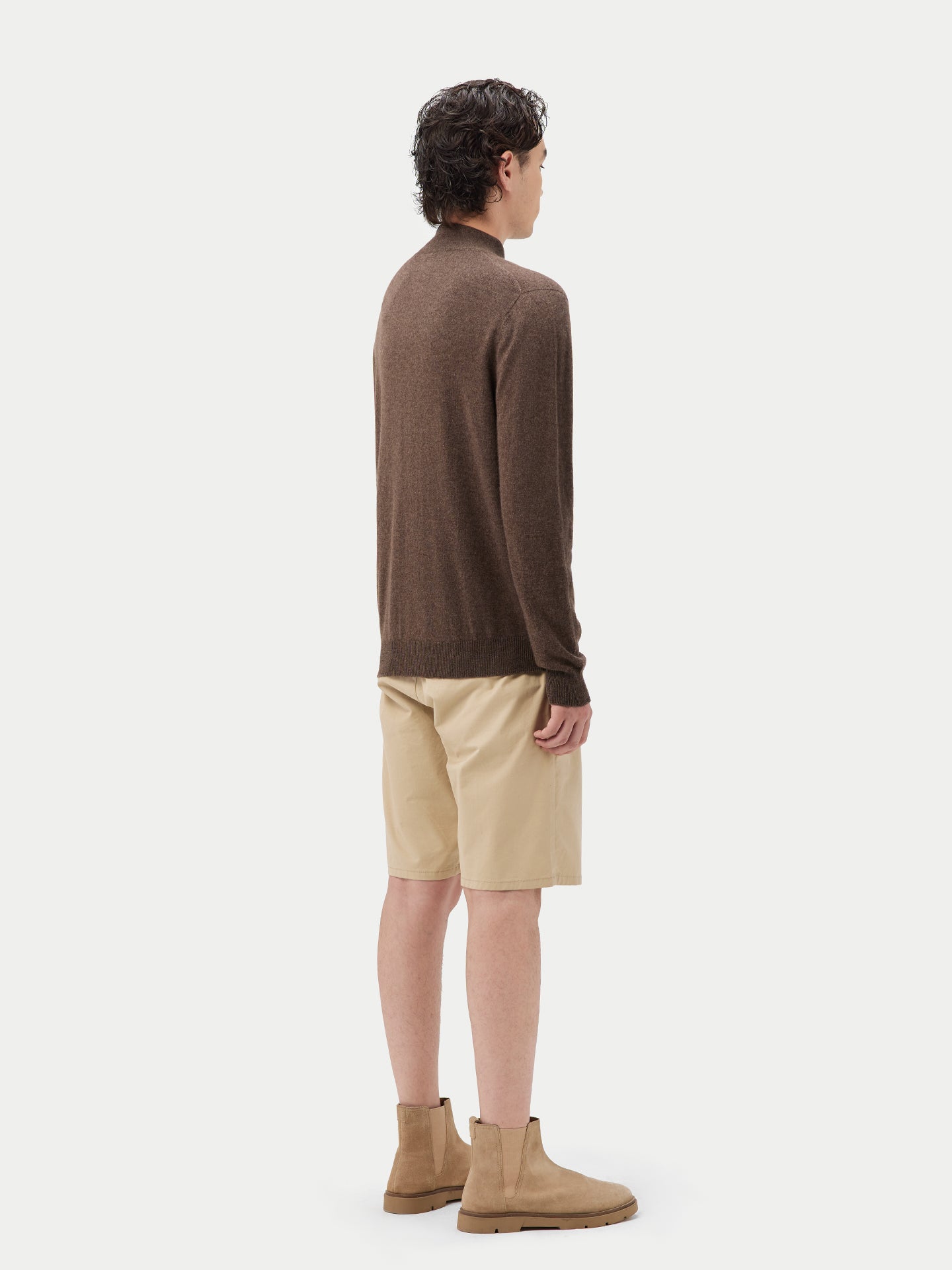 Herren Kaschmir Strickjacke Mit Reißverschluss Kakao - Gobi Cashmere