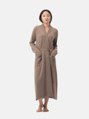 Langer Morgenmantel aus Kaschmir Taupe - Gobi Cashmere