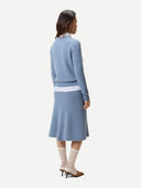 A-Linien Kaschmir-Strickrock Dusty Blue - Gobi Cashmere