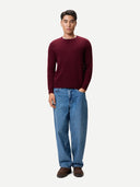 Herren Kaschmir-Pullover mit Rippenstrick Zinfandel - Gobi Cashmere