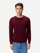 Herren Kaschmir-Pullover mit Rippenstrick Zinfandel - Gobi Cashmere