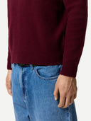 Herren Kaschmir-Pullover mit Rippenstrick Zinfandel - Gobi Cashmere