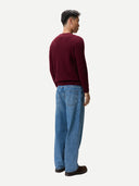 Herren Kaschmir-Pullover mit Rippenstrick Zinfandel - Gobi Cashmere