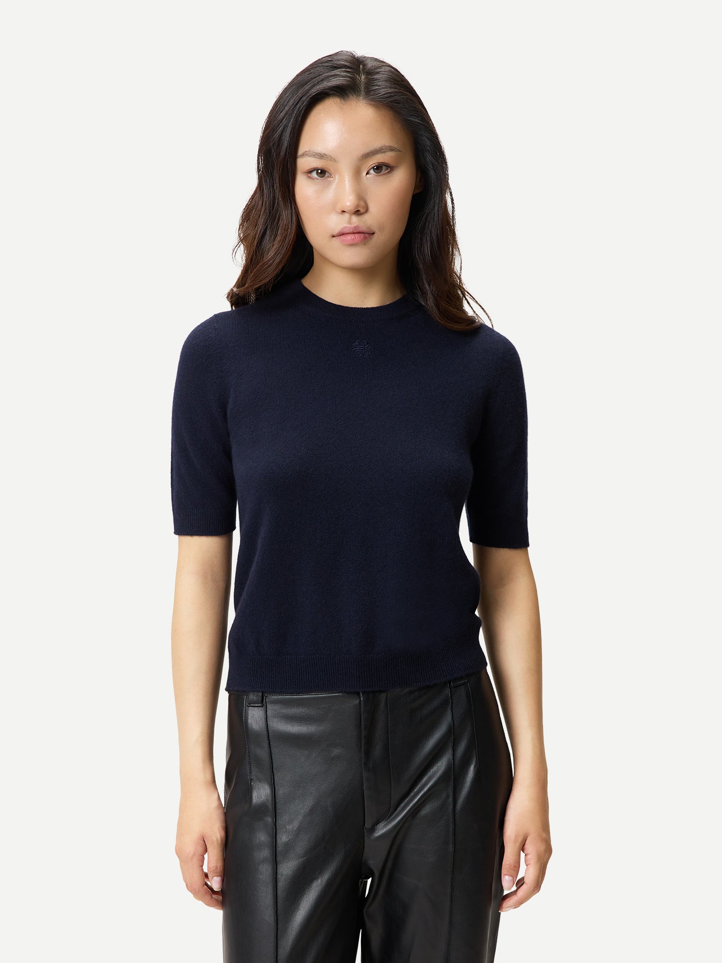 Kaschmir-Pullover mit kurzen Ärmeln