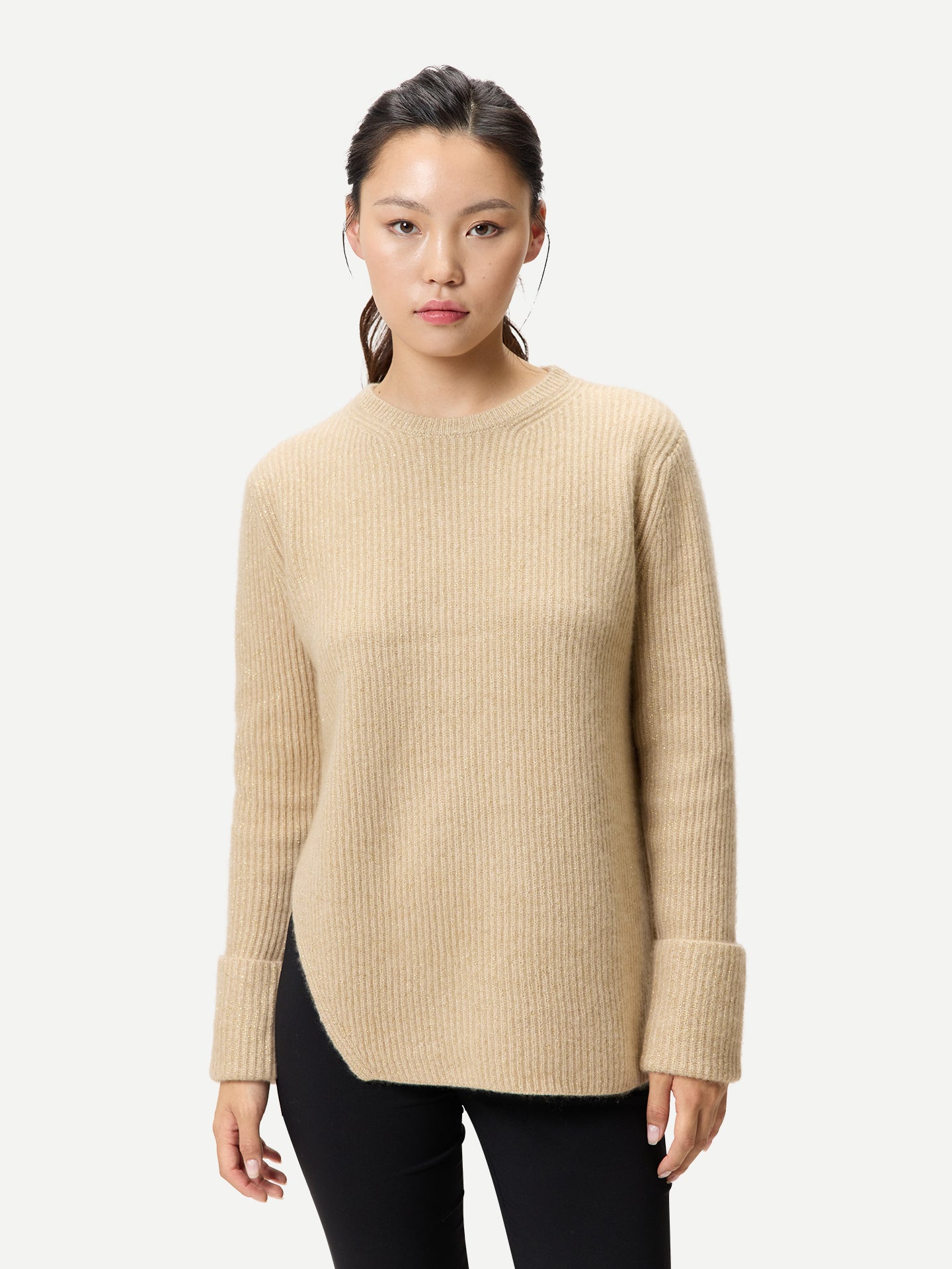Kaschmir-Pullover mit Abnehmbarem Kragen Beige - Gobi Cashmere