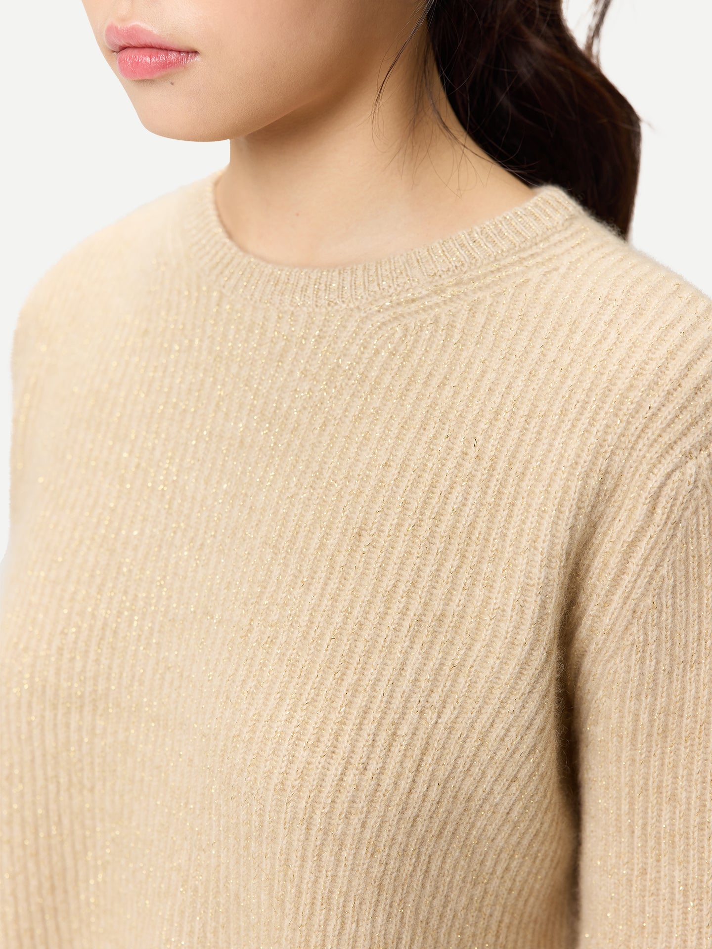 Kaschmir-Pullover mit Abnehmbarem Kragen Beige - Gobi Cashmere