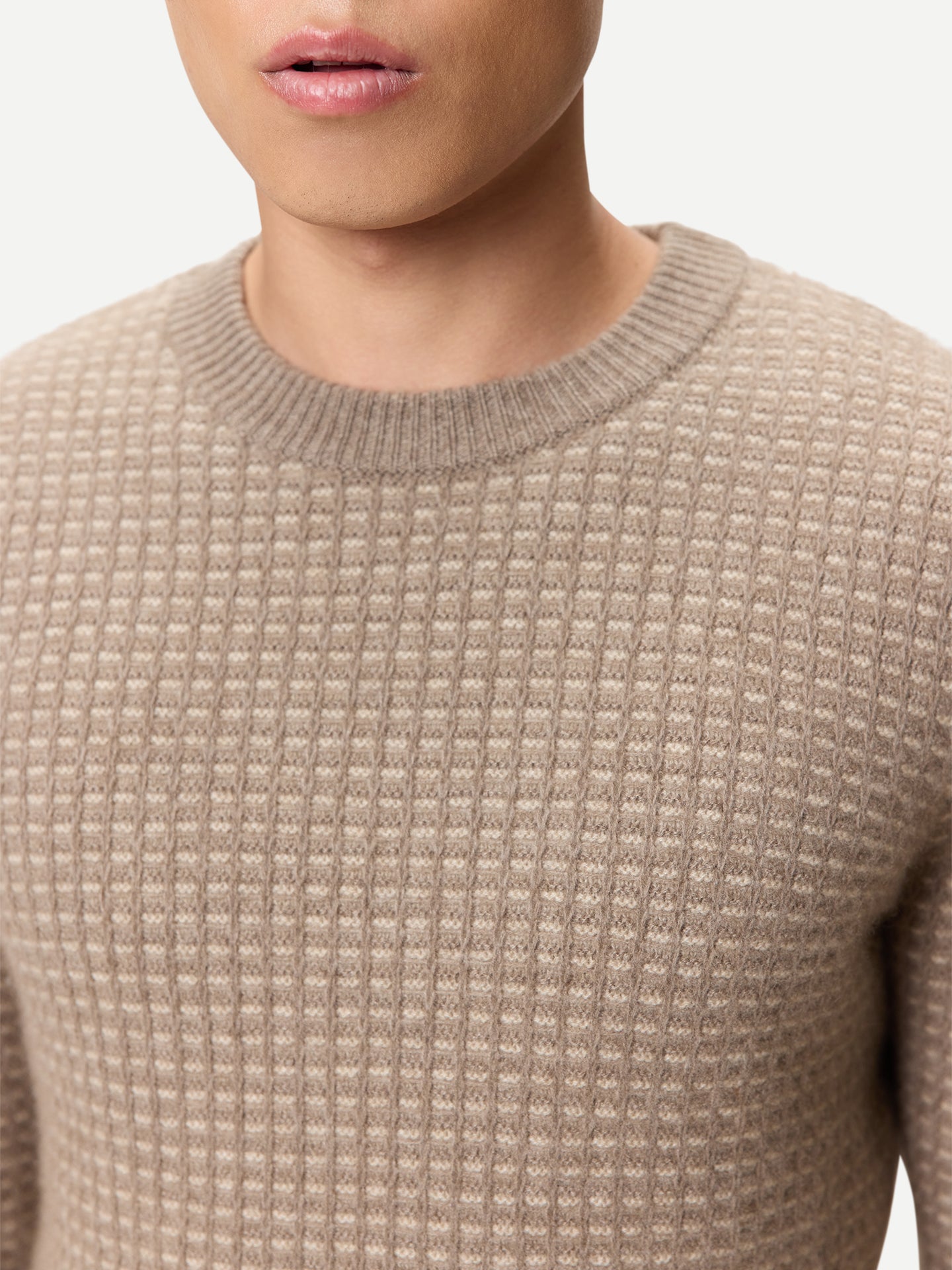 Herren Kaschmir-Pullover im Waffelstrick