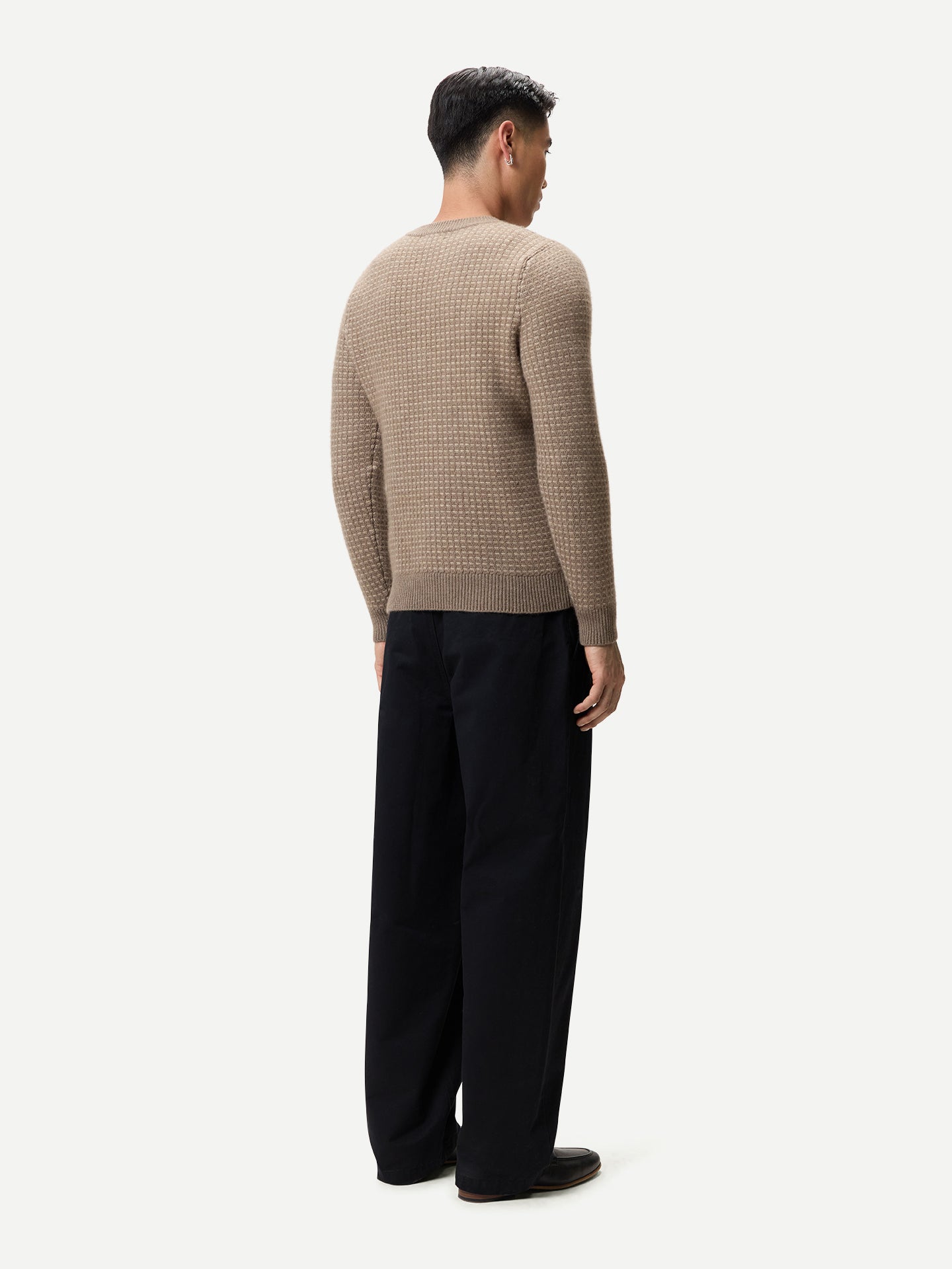 Herren Kaschmir-Pullover im Waffelstrick
