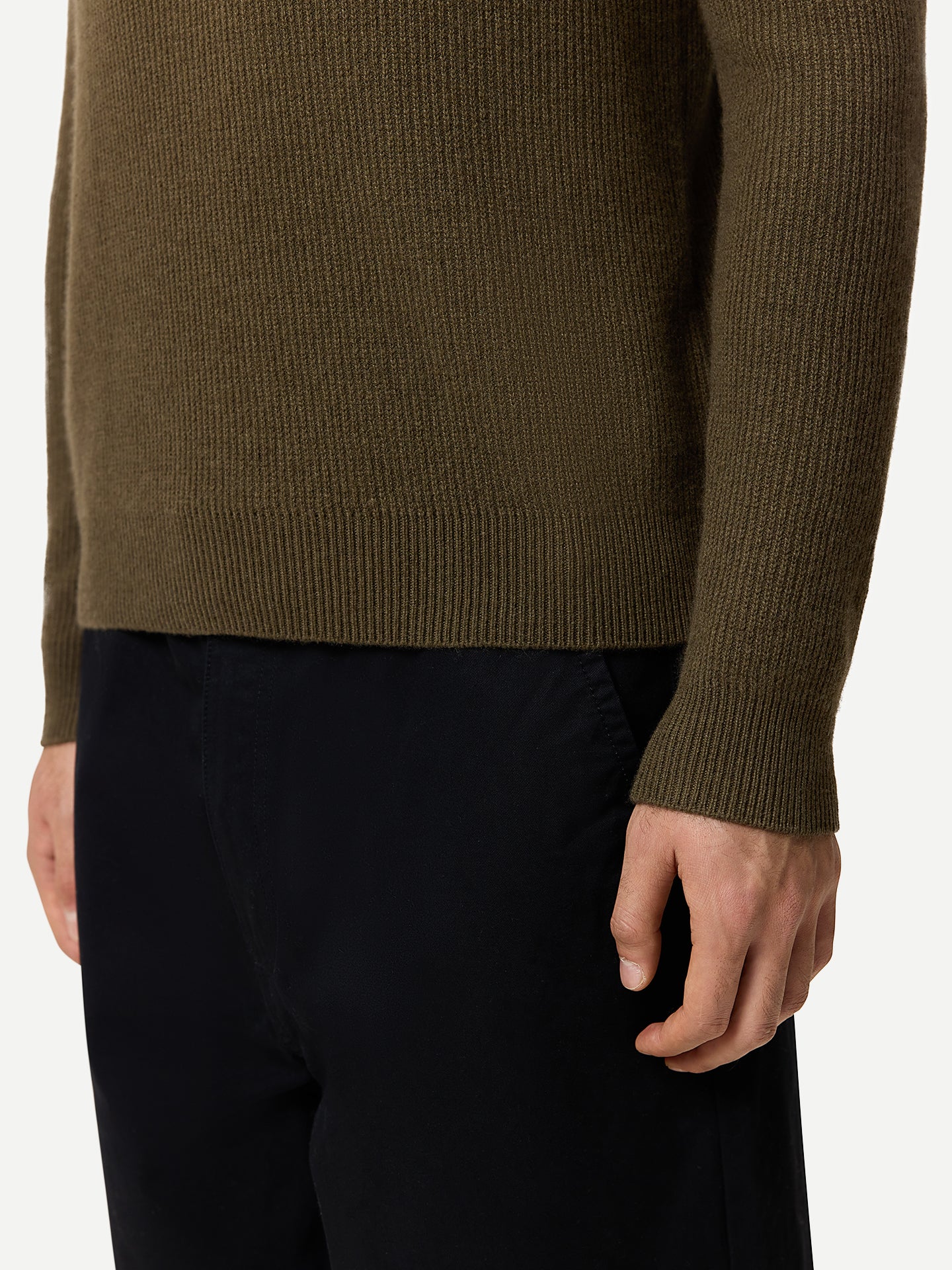 Herren Kaschmir-Pullover mit Rippenstrick