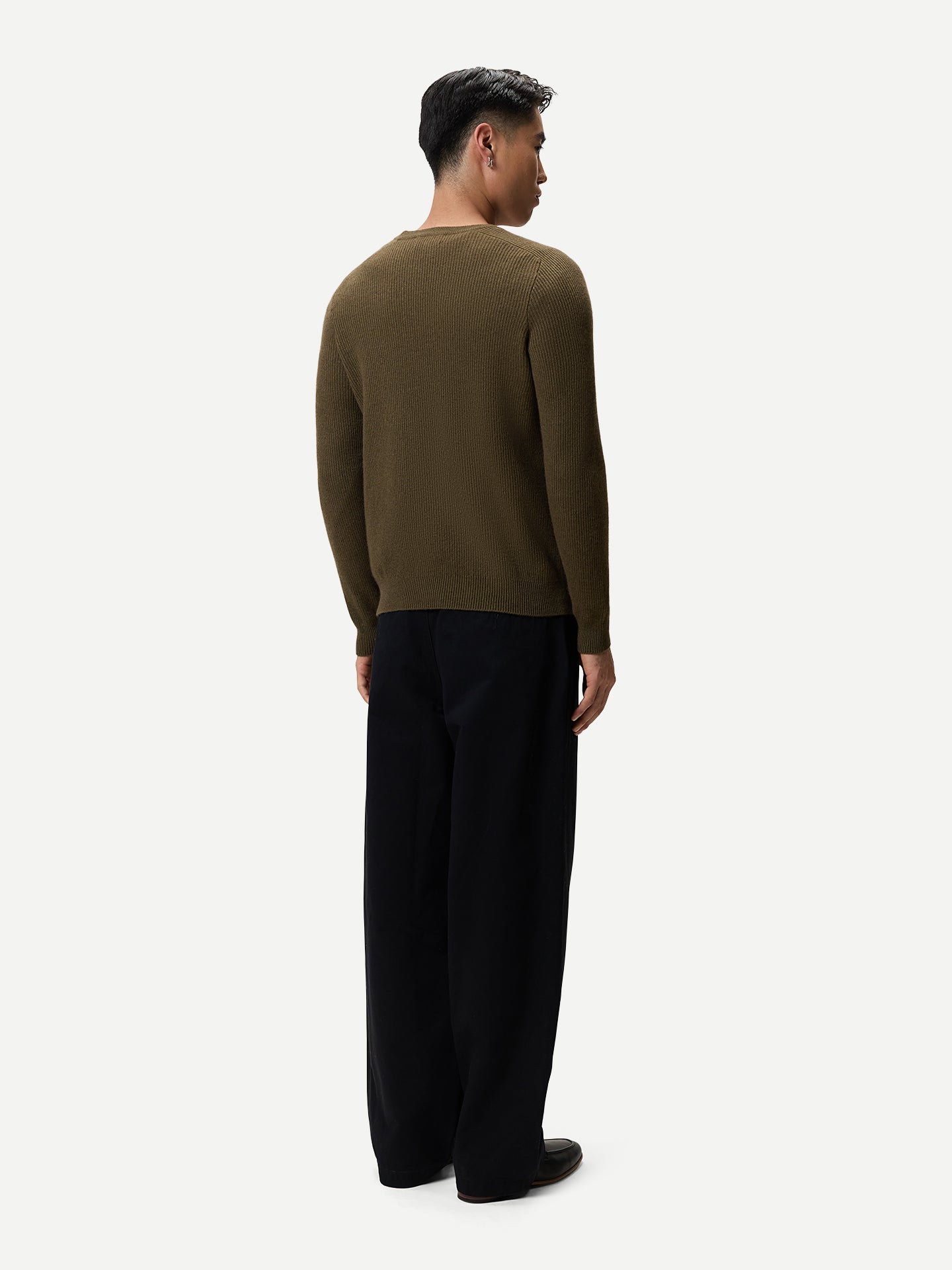 Herren Kaschmir-Pullover mit Rippenstrick