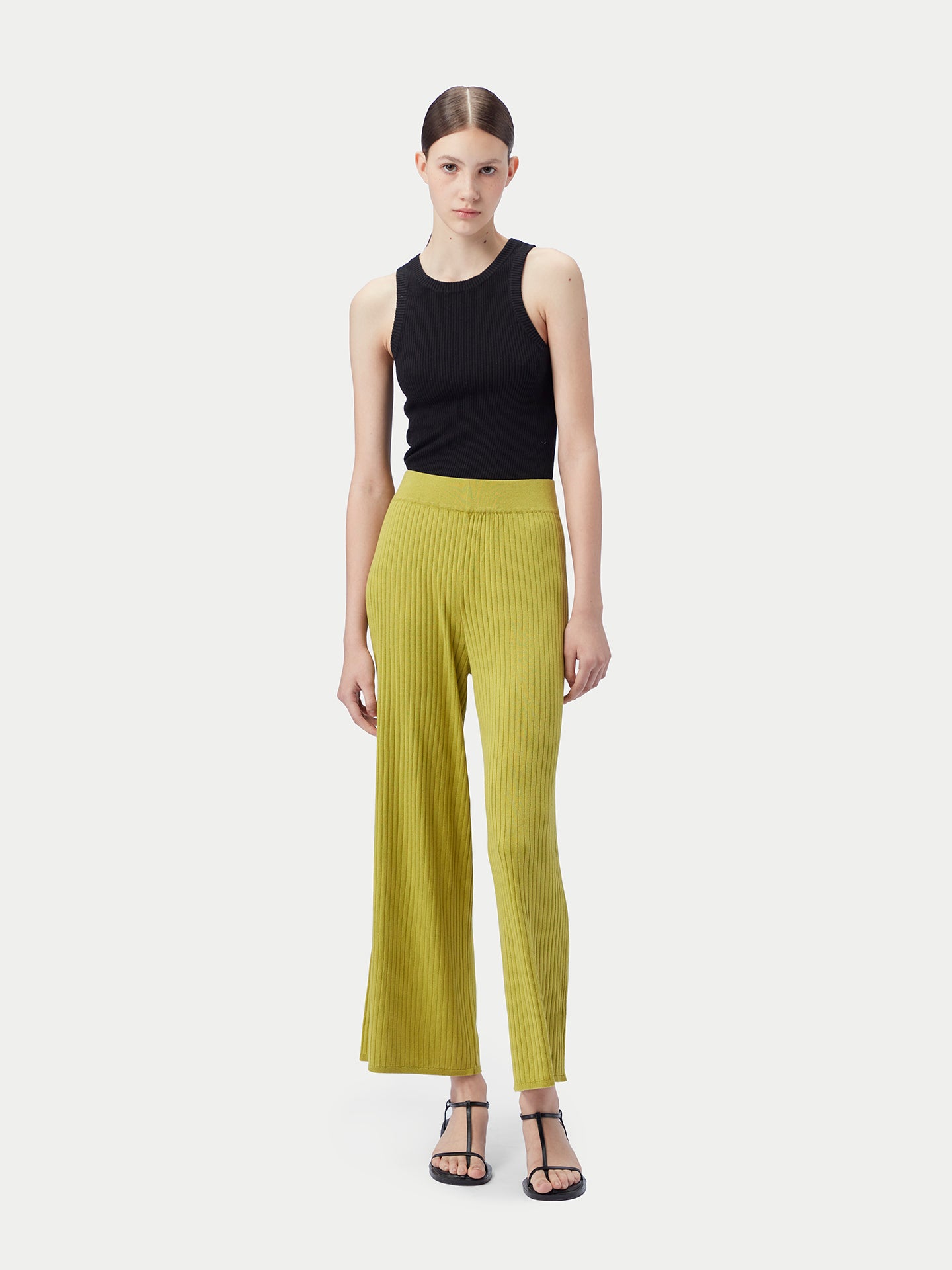 Geripptes Tank-Top aus Baumwoll-Seiden-Kaschmir-Mischung