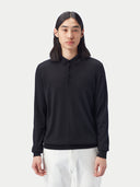 Herren Polohemd aus Kaschmir-Seide Schwarz - Gobi Cashmere