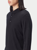 Herren Polohemd aus Kaschmir-Seide Schwarz - Gobi Cashmere