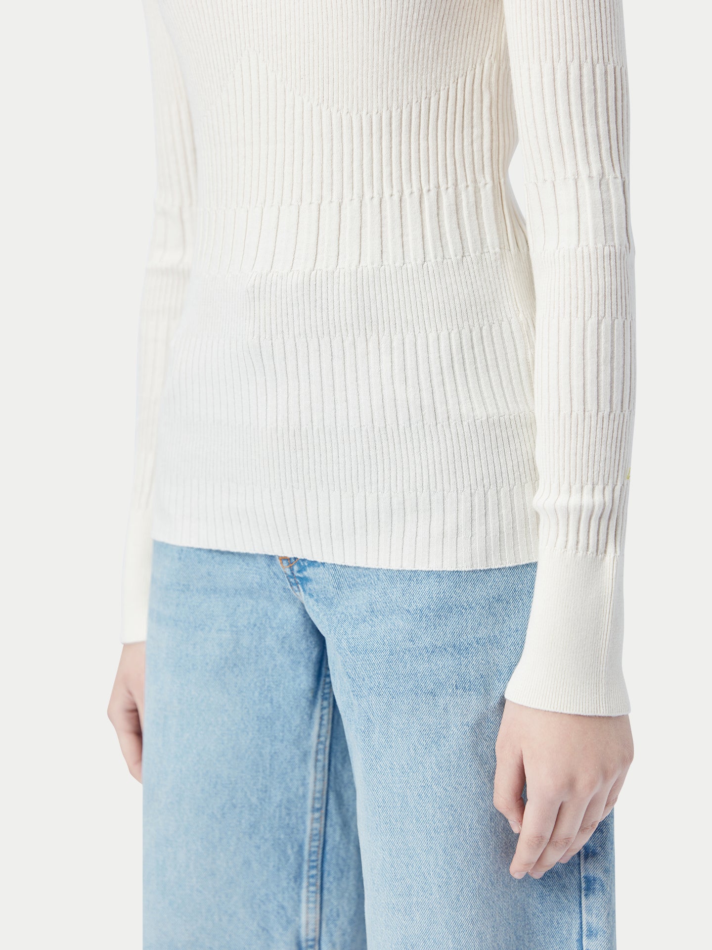 Rippenpullover aus Baumwoll-Seiden-Kaschmir-Mischung