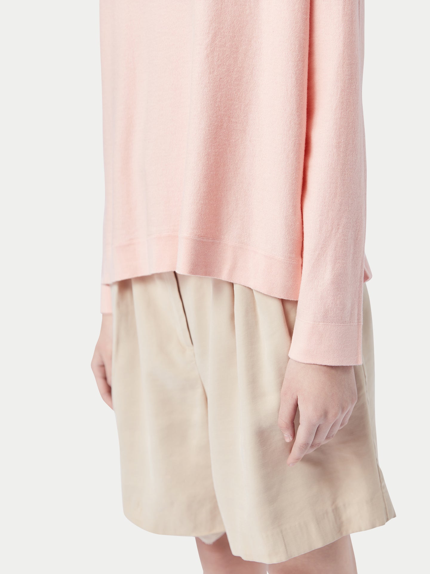 Pullover mit Bootsausschnitt aus Baumwoll-Seiden-Kaschmir-Mischung