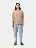 Rundhalspullover aus Baumwoll-Seiden-Kaschmir-Mischung Timber Wolf - Gobi Cashmere