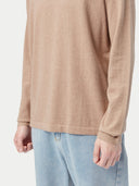 Rundhalspullover aus Baumwoll-Seiden-Kaschmir-Mischung Timber Wolf - Gobi Cashmere