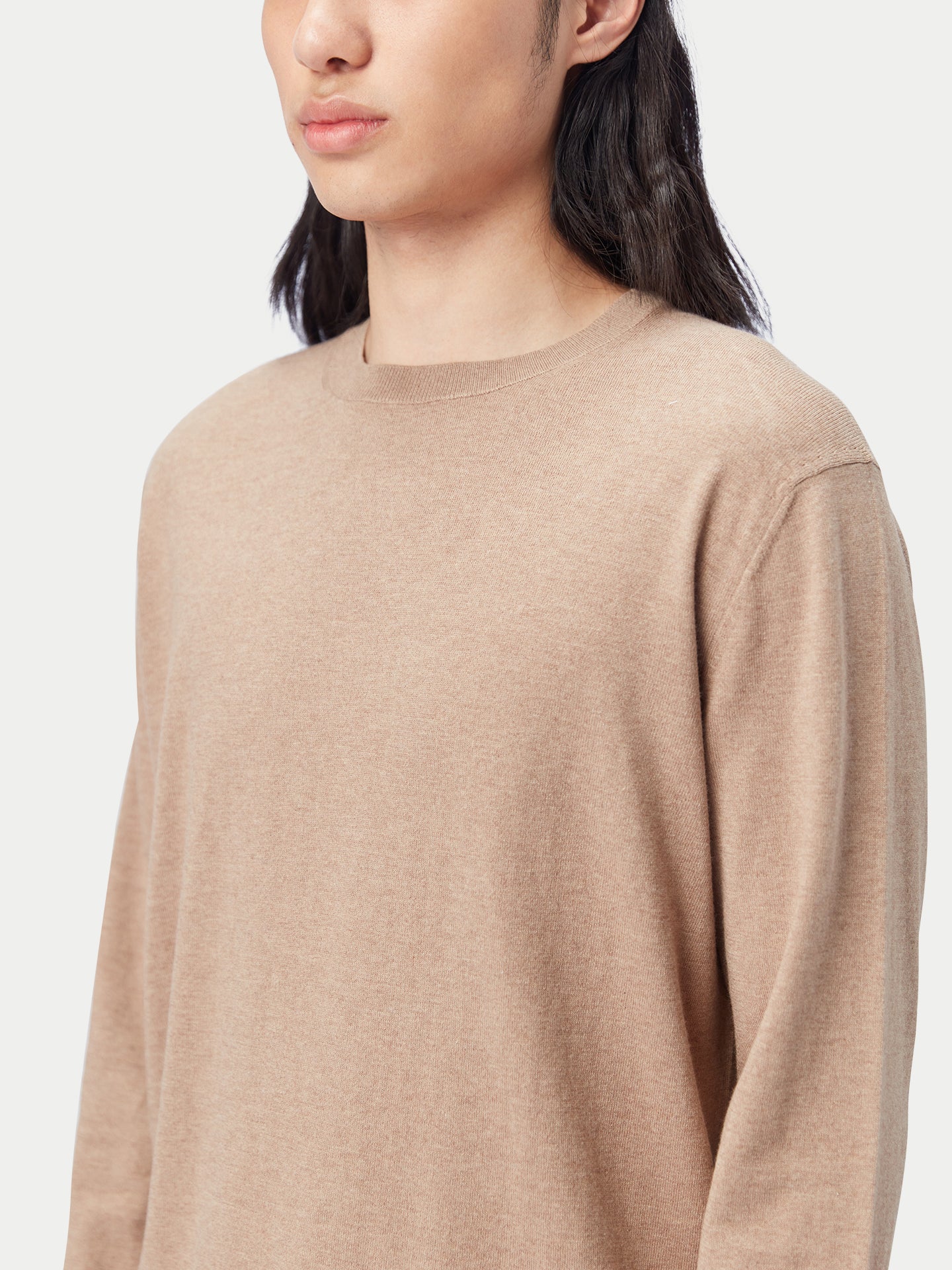 Rundhalspullover aus Baumwoll-Seiden-Kaschmir-Mischung