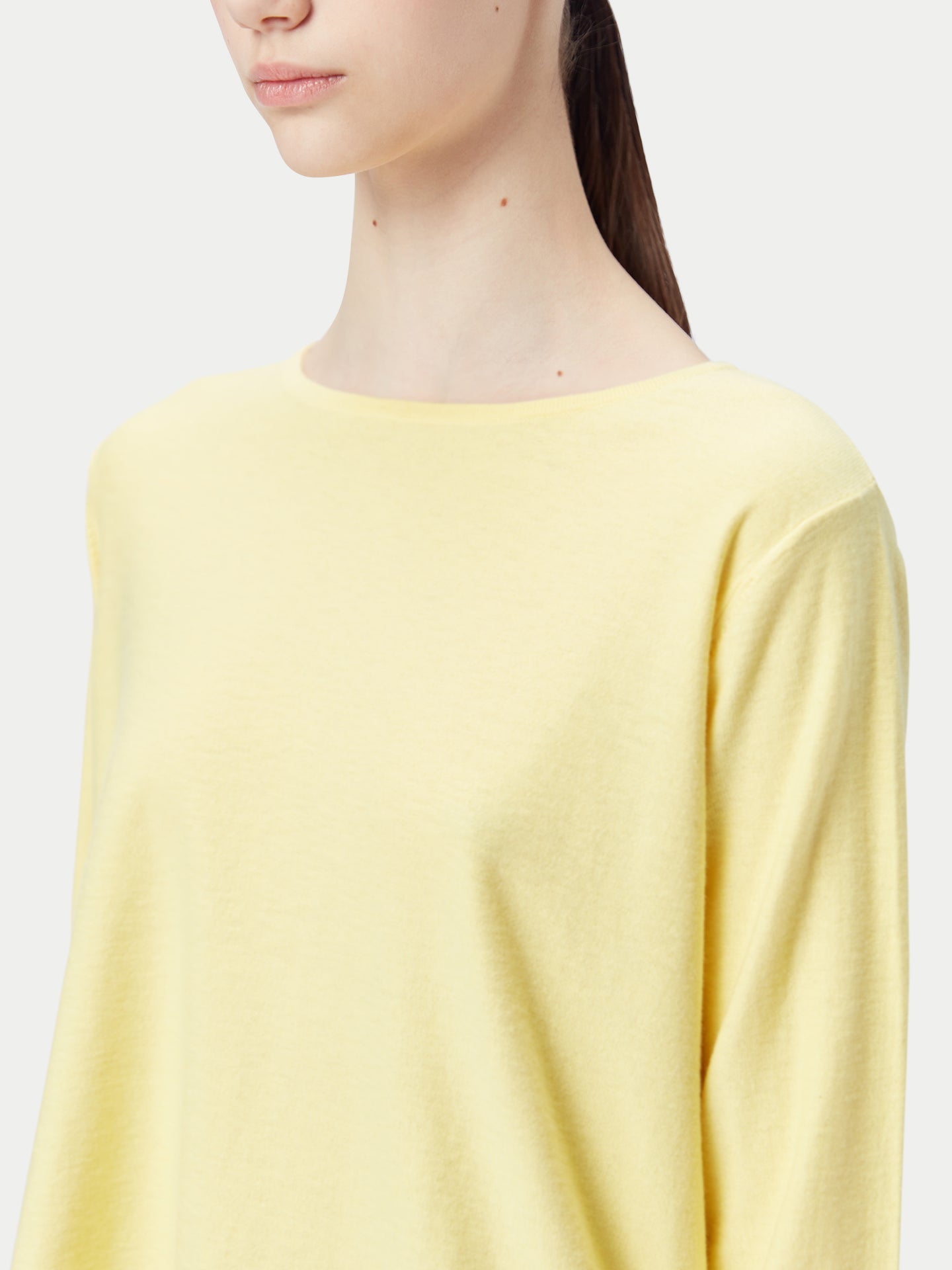 Pullover mit Bootsausschnitt aus Baumwoll-Seiden-Kaschmir-Mischung