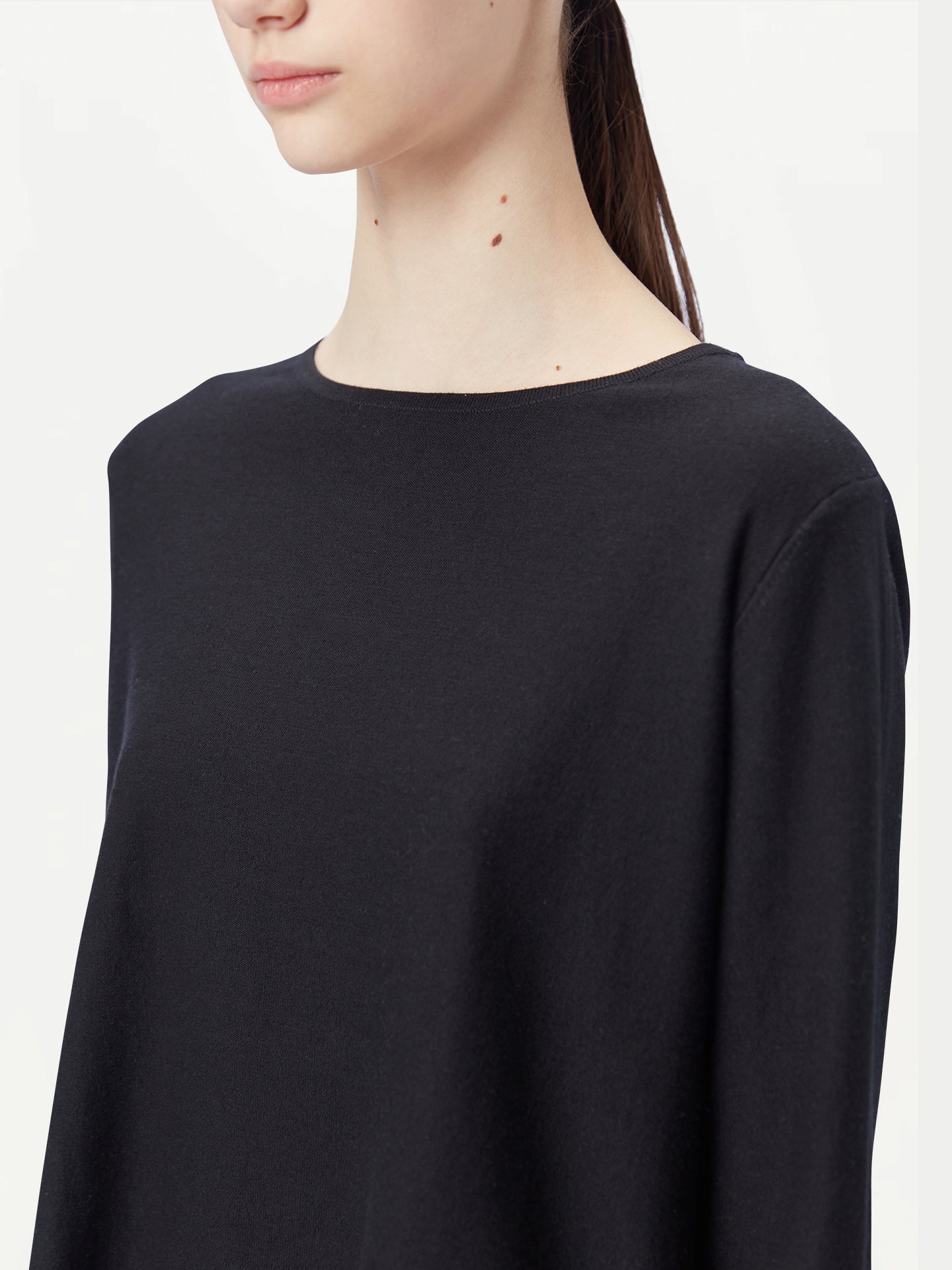 Pullover mit Bootsausschnitt aus Baumwoll-Seiden-Kaschmir-Mischung