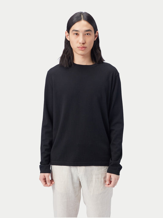 Rundhalspullover aus Baumwoll-Seiden-Kaschmir-Mischung