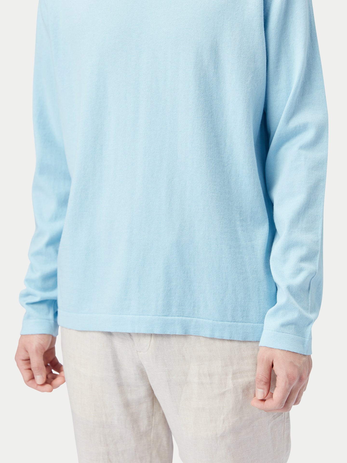 Rundhalspullover aus Baumwoll-Seiden-Kaschmir-Mischung