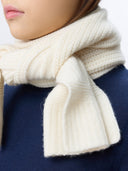 Breitgerippter Strickschal Weiß - Gobi Cashmere