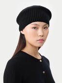 Strukturierte Strick-Beret Schwarz - Gobi Cashmere