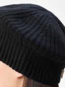 Strukturierte Strick-Beret Schwarz - Gobi Cashmere