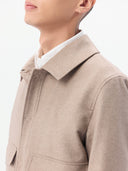 Kaschmirjacke mit Druckknopfleiste Taupe - Gobi Cashmere
