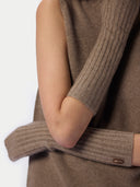 Fingerlose Kaschmir-Stulpen im Rippstrick