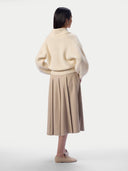 Kurze Kaschmir-Strickjacke mit Schalkragen