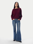 Kaschmirpullover mit U-Boot-Ausschnitt