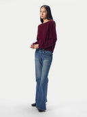 Kaschmirpullover mit U-Boot-Ausschnitt