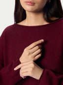 Kaschmirpullover mit U-Boot-Ausschnitt