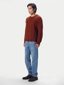 Kaschmirpullover mit Aran-Zopfmuster, Rundhals