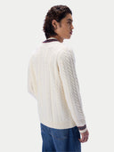 Cricket-Pullover mit Zopfmuster