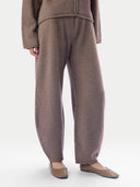 Kaschmir-Strickhose mit Tonnenbein